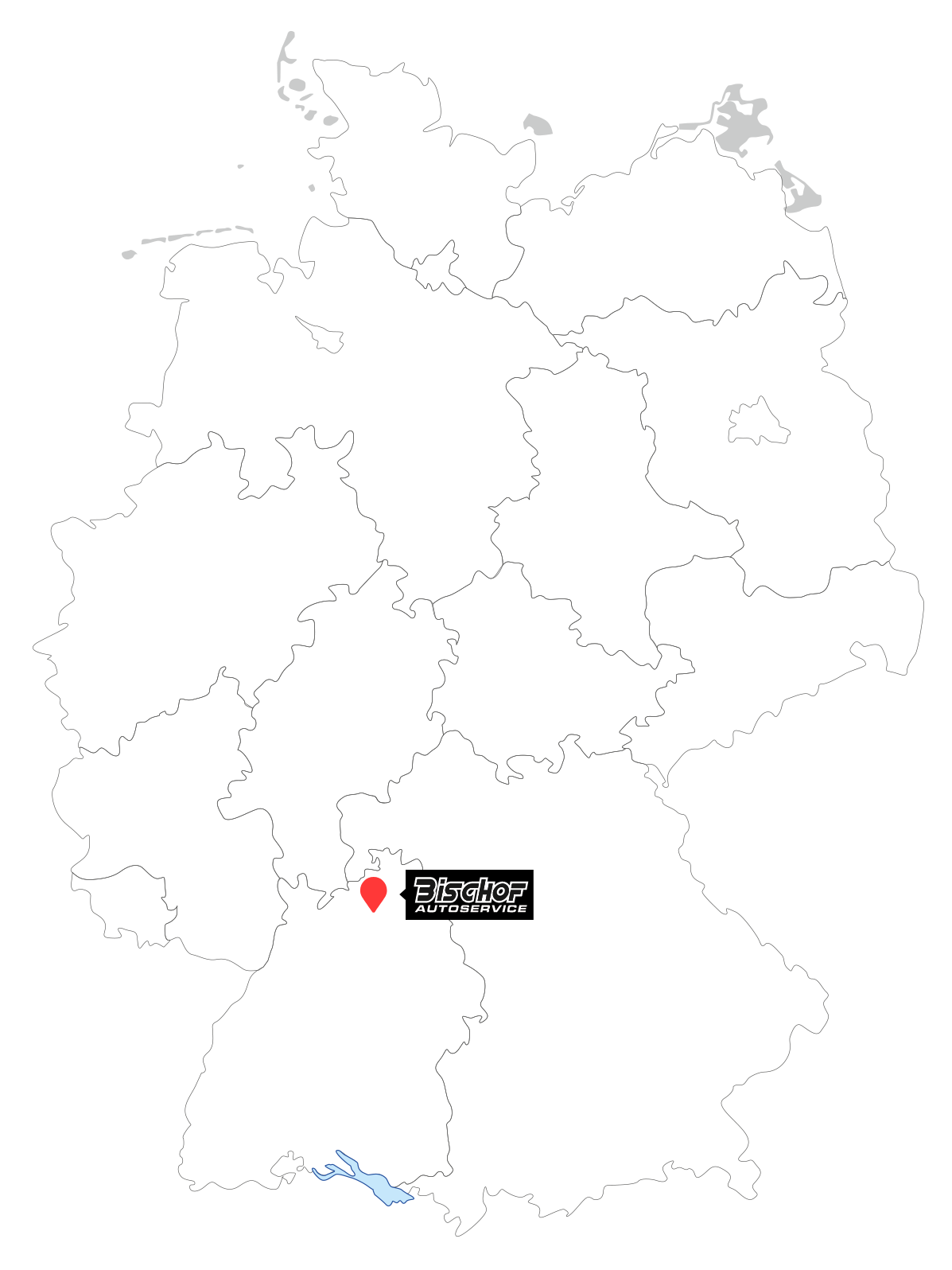 Deutschlandkarte mit Pin 